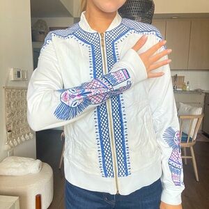 Lilly Pulitzer Embroidered Zip Up Sweatshirt